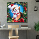 Full Drill Mosaic Diamond Painting DIY Christmas Cat 5D Art Rhinestone Picture