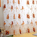 Big Flower Tulle Blackout Curtains Window Drape for Bedroom Decor(Coffee)