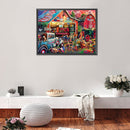 5D DIY Diamond Painting Kits Market Shops Full Round Drill Wall Decor Art Cra