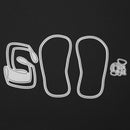 4pcs Beach Slippers Metal Punching Molds DIY Scrapbook Emboss Stencils Craft