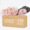Alarm Clock LED Wooden Watch Table Voice Control Digital Wood Electronic Desktop