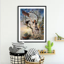5D DIY Diamond Painting Kits Full Round Drill Girl and Wolf Mosaic Picture Decor