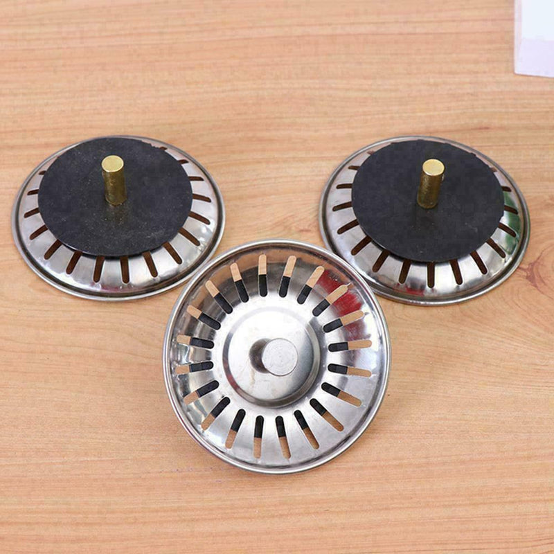 Steel Kitchen Sink Strainer Waste Plug Drain Stopper Sale Fast Bask W6Q5