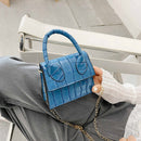 Women Mini Totes Handbag Solid PU Crossbody Chain Purse Shoulder Top-handle Bags