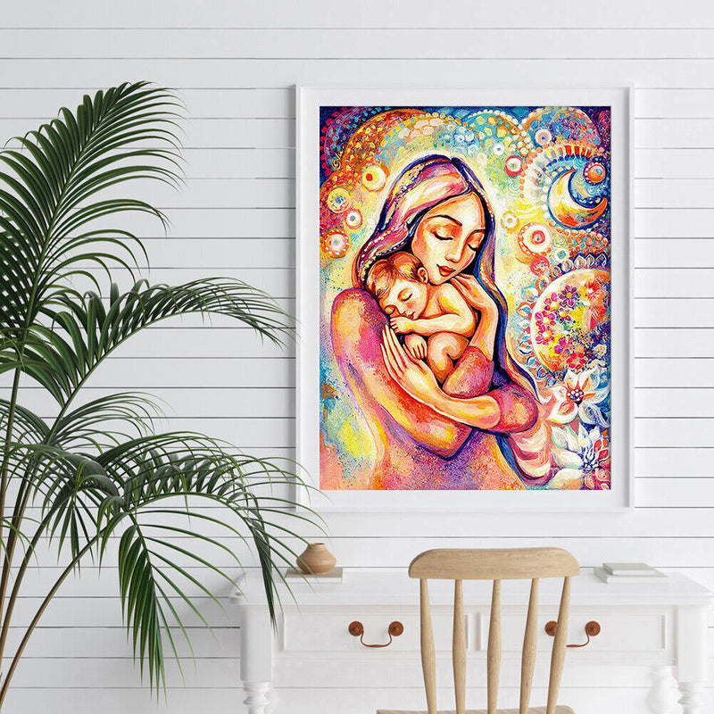 Mother and Child 5D DIY Full Round Drill Diamond Painting Rhinestones Picture