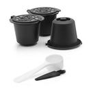 3pcs Refillable Reuse Coffee Capsule Filters for Nespresso Machine (Black)