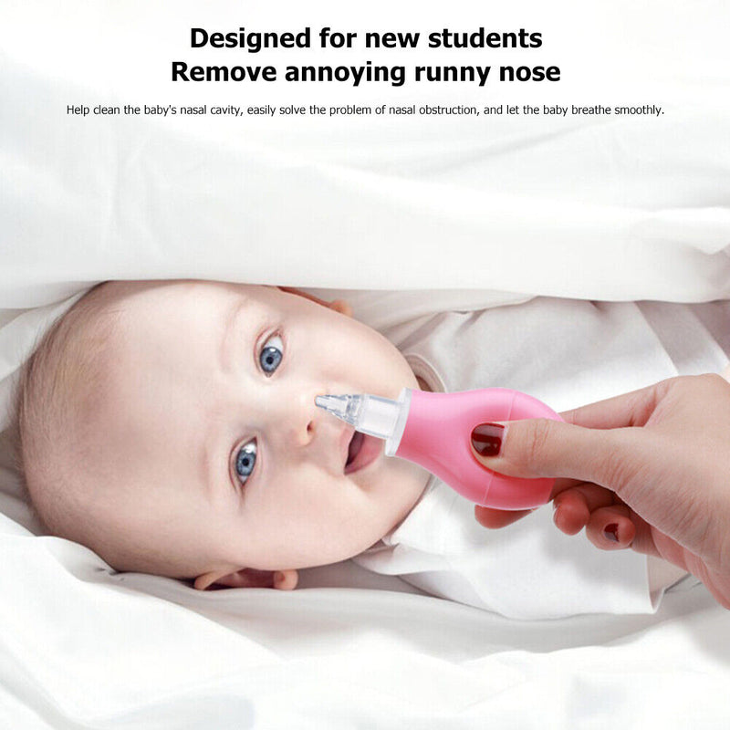 #A Pump Type Silicone Baby Nose Cleaner Vacuum Sucker Infant Kids Nasal Aspira