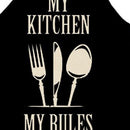 Cutlery Print Kitchen Linen Apron Sleeveless Waterproof Household Cleaning Bibs