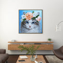 Handmade DIY Full Round Drill Diamond Painting 5D Cat Poster Kit for Home
