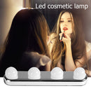 Mutipule-Uses 4 LED Highlight Mirror Lamp Ceramic Glass Desktop Suction Lights