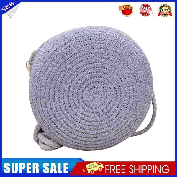 #A Korean Kids Baby Girls Shoulder Bags Straw Woven Round Lovely Summer Holida