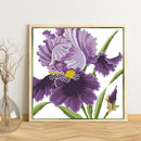 14CT Partial Cross Stitch Purple Flower Counted DIY Embroidery Kits Handmad