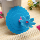 Sunflower Dustproof Reusable Silicone Cup Lid Insulation Cup Cover (Blue) Newly