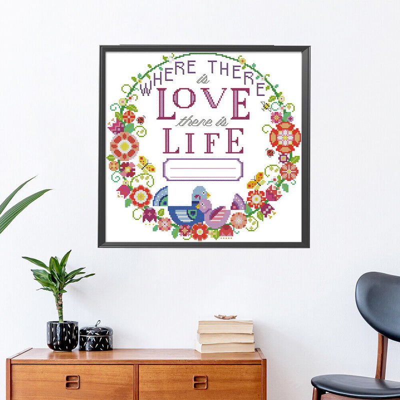 Partial Embroidery Love Life Needlework Stamped 14CT DIY Cross Stitch Kits Decor