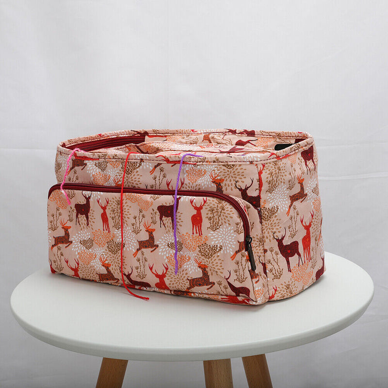 Oxford Cloth Printing Wool Crochet Storage Tote Knitting Yarn Bag (A Deer) Newly