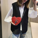 Female Messenger Chain Bag Solid PU Shoulder Handbag Portable Zipper Street Tote