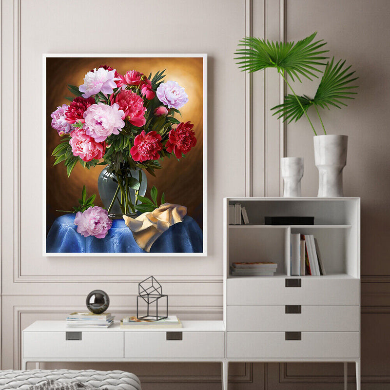 Flower Oil Paint By Numbers Kit DIY Acrylic Painting on Canvas Drawing Picture