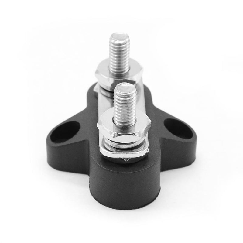 Bus Bar Terminal Block Heavy Duty Dual M6 Power Distribution Stud (Black)