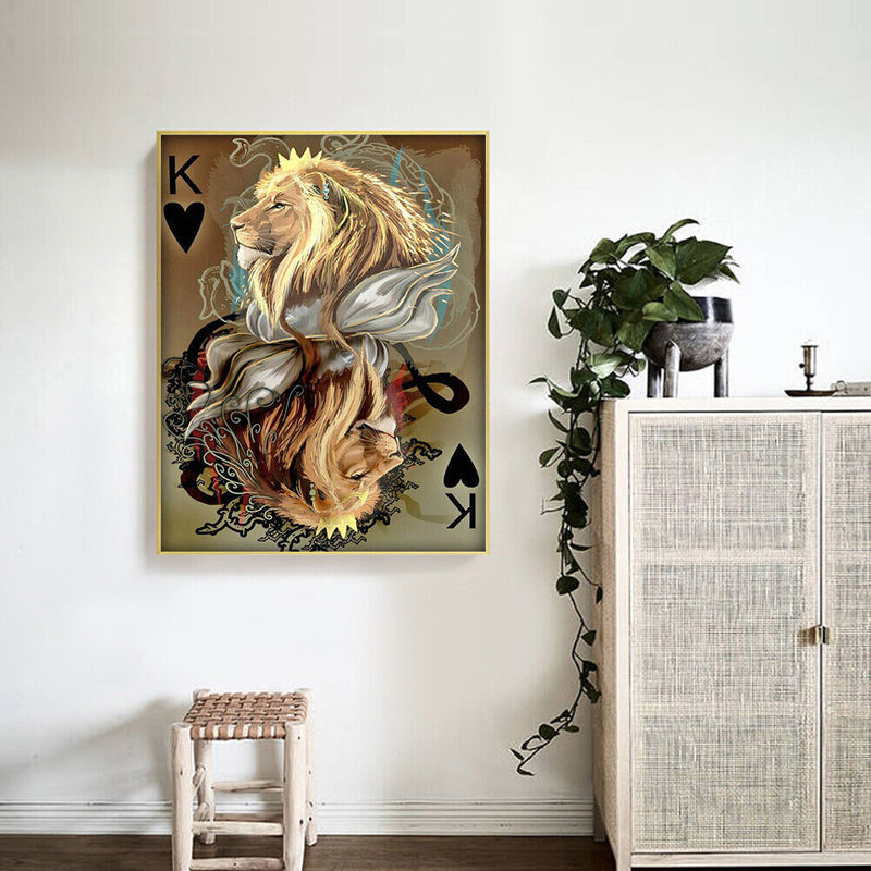 5D Diamond Painting Kit Forest King Lion Full Round Drill DIY Mosaic Rhinestone