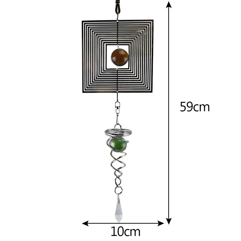 DIY Rotating Wind Chime Novelty Metal Hanging Sculpture Wind Chime Bell (C)