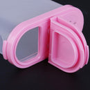 Clear Seasoning Pot Cans Spice Rack 2 Lid Condiment Bottles Box(Pink) Newly