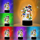 Snowman DIY Diamond Painting LED Light Mosaic Embroidery Night Lamp for Festival