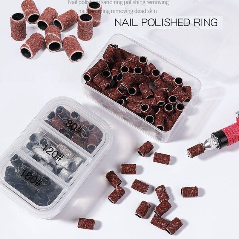 DIY #80 #120 #180 Size Nails Sanding Cap Manicure Nail Drill Bits Accessories