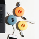 Portable Round Phone Cable Storage Box Rotatable Organizer Case (Blue) Newly