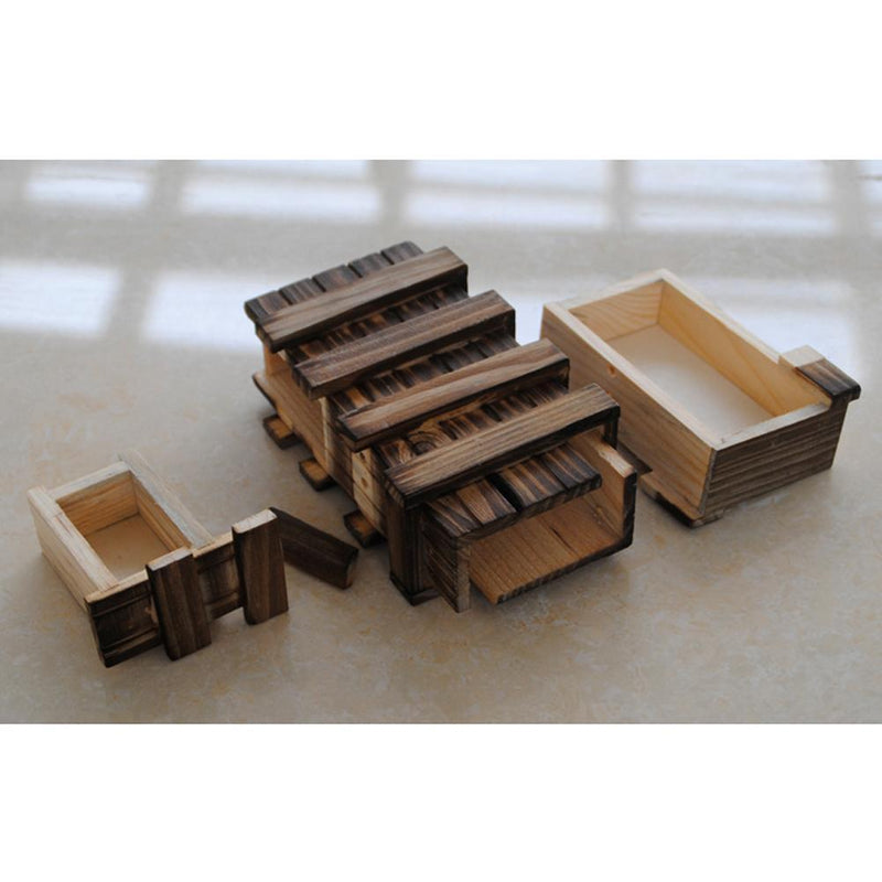 Magic Compartment Wooden Puzzle Box With Secret Drawer Brain Teaser