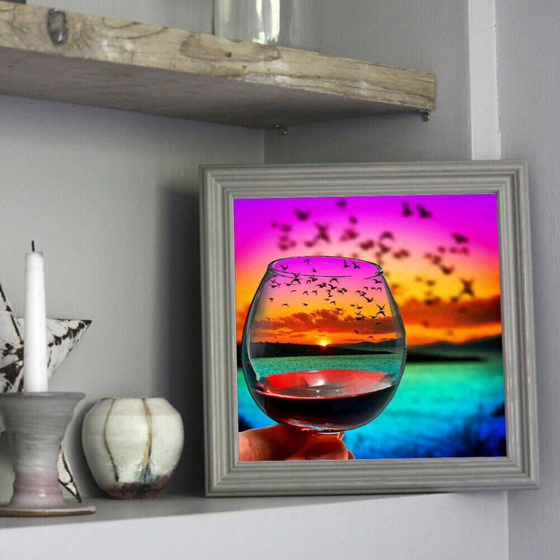 #A 5D Diamond Painting Cup View Full Round Drill Rhinestone DIY Home Decoratio