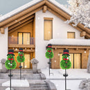 Solar Powered Stake Lights Snowman Shaped Waterproof LED Christmas Decorations