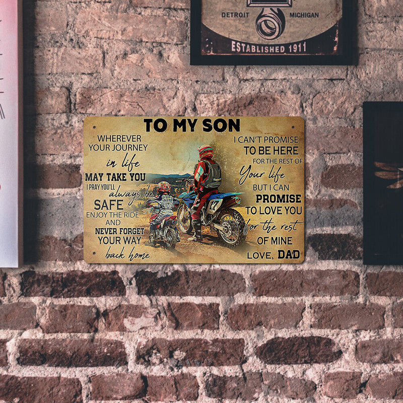 Metal Sign Plaque Tin Signs Ride Motorcycle for Home Living Room Bar Decor