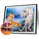 5D DIY Diamond Painting Tigers Full Round Drill Mosaic Art Picture Home Decor