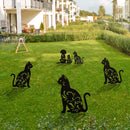 Hollow Simulation Black Cat Dog Insert Card Silhouette Stake Garden Art (C)