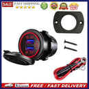 12-24V Quick Charge QC 3.0 Dual USB Car Charger Socket with Wires (Red)