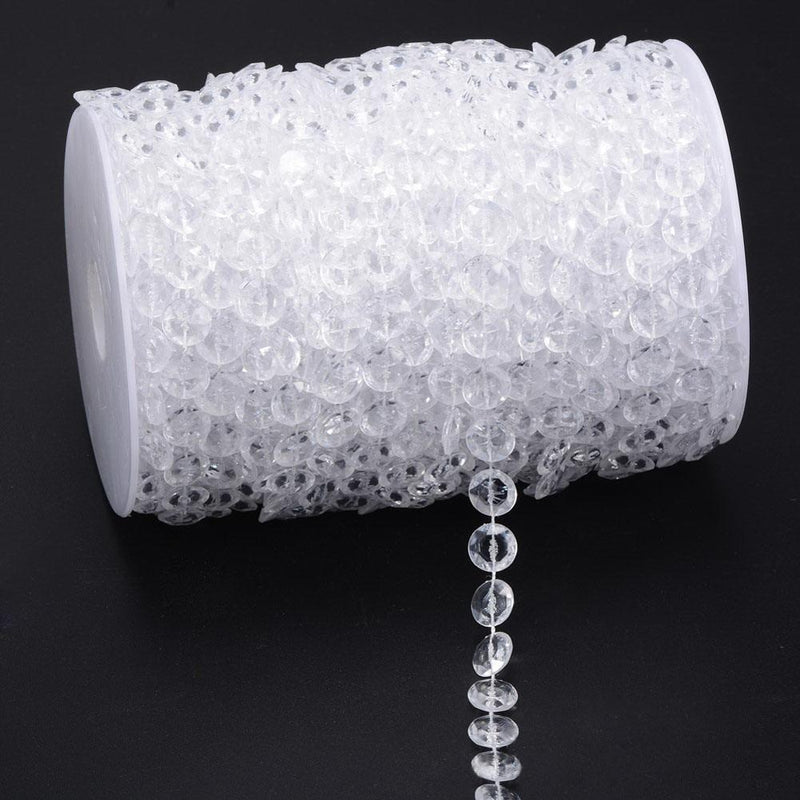 1 Roll 33FT 10meters Garland Diamonds Acrylic Crystal Bead Curtain Wedding Eh
