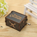 Wooden Hand Cranked Music Box Retro Home Ornaments Crafts Decor Kids Gifts