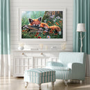 Oil Paint by Numbers Cute Fox Canvas Artwork Living Room Picture Home Decoration