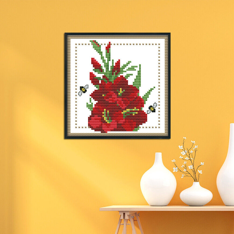 12 Months Flower DIY Cross Stitch 11CT Printed Embroidery (H430 August)