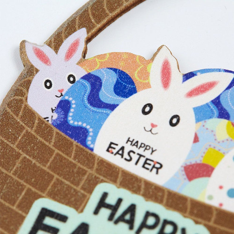 With Bowknots DIY Wood Chips Hanging Ornaments Wooden Craft Easter Decorations