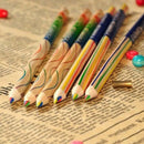 10pcs Four Color Lead Wood Pen DIY Rainbow Color Graffiti Stationery V