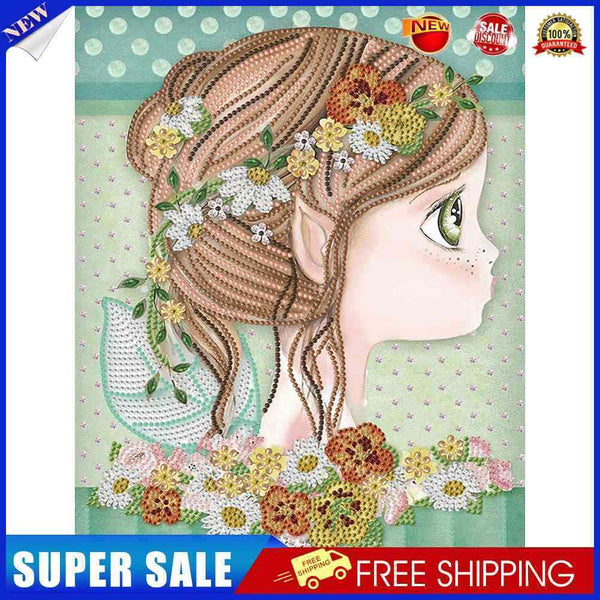 #A 5D Diamond Painting Elf Girl Partial Special Shape Drill DIY Home Decoration