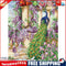 Full Embroidery DIY Canvas Stamped 11CT Cross Stitch Peafowl Flower Kit
