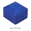 LED Lighted Earring Ring Gift Box Wedding Engagement Jewelry Case (Blue)