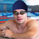 Unisex Elastic Swimming Cap Adults Ear Protection Bathing Hat (Dark Blue) Newly