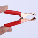 2 Red+ 2 Black 50A Copper Coated Car Battery Test Clips Alligator Clamps Newly