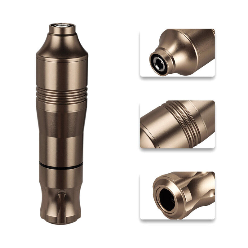 Tattoo Rotary Pen Kits Permanent Double Ring Hexagon Motor (Pen Coffee)