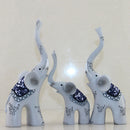 Set mit 3 Elefanten Familien Figuren Tisch Tierstatuen   Dekor
