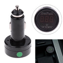 DF-01-V Car Voltmeter Cigarette Lighter Charger Green Digital Display