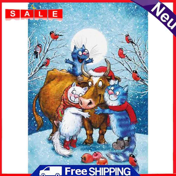 Oil Paint By Numbers Blue Cat Coloring Picture Drawing
